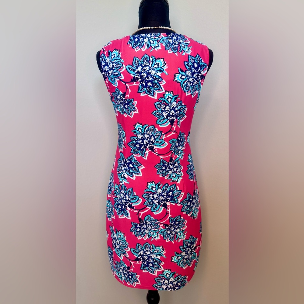 Filly Flair Pink and Teal/Blue Floral Dress - Picture 6 of 7